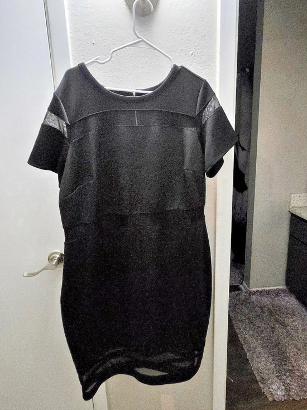 Boutique Black Mesh Panel  Dress Size 2X Like New